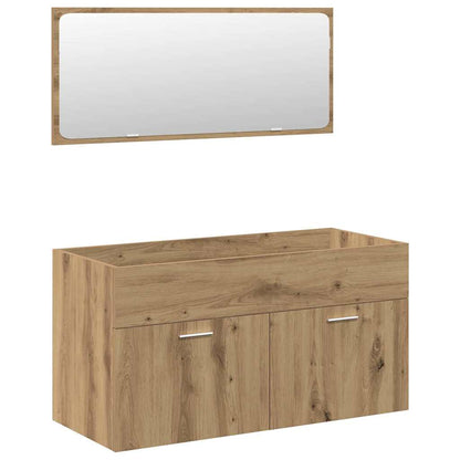 vidaXL Ensemble de meubles de salle de bain 4 pcs Chêne artisanal Bois d'ingénierie