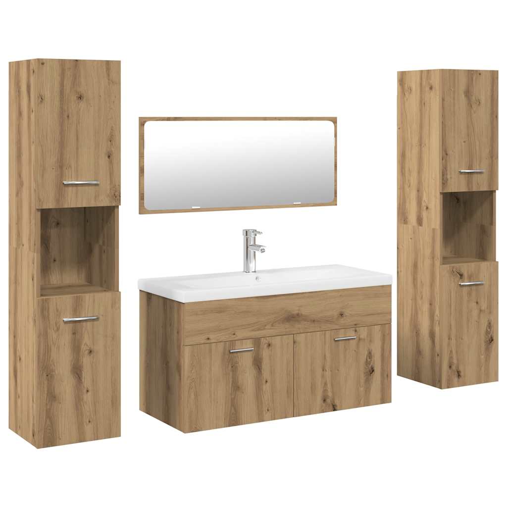 vidaXL Ensemble de meubles de salle de bain 5 pcs Chêne Artisanal Bois d'ingénierie