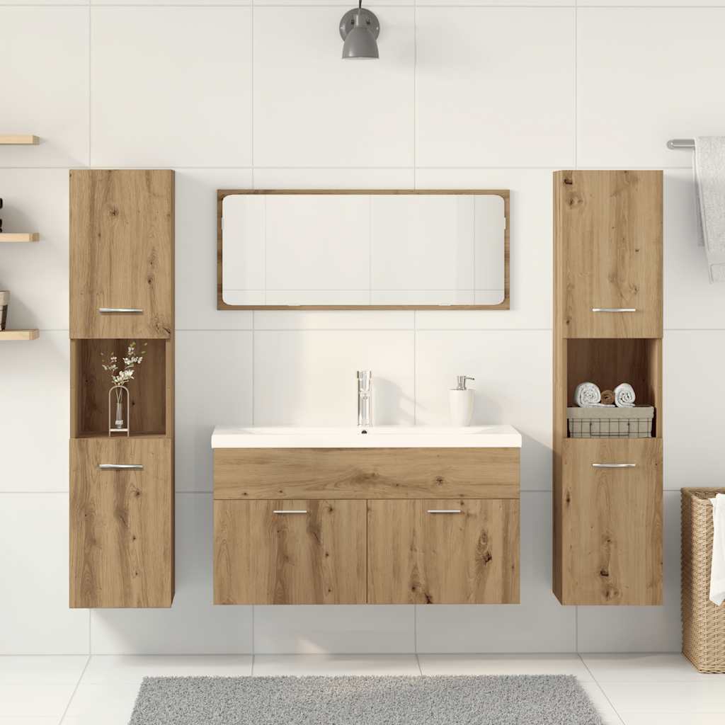 vidaXL Ensemble de meubles de salle de bain 5 pcs Chêne Artisanal Bois d'ingénierie