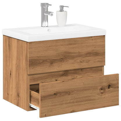 vidaXL Meuble sous-vasque avec lavabo chêne Artisan