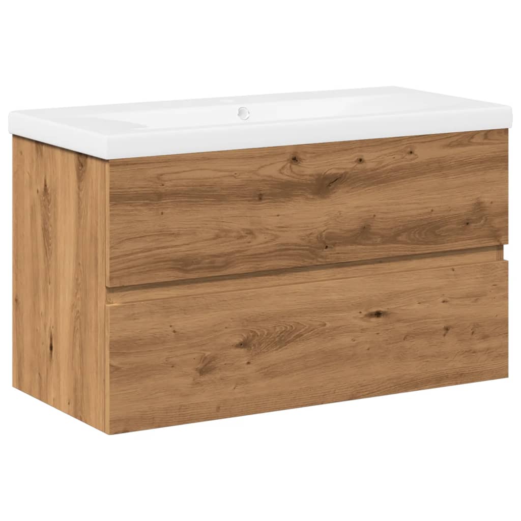 vidaXL Meuble sous-vasque avec lavabo chêne Artisan