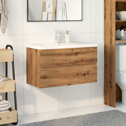 vidaXL Meuble sous-vasque avec lavabo chêne Artisan