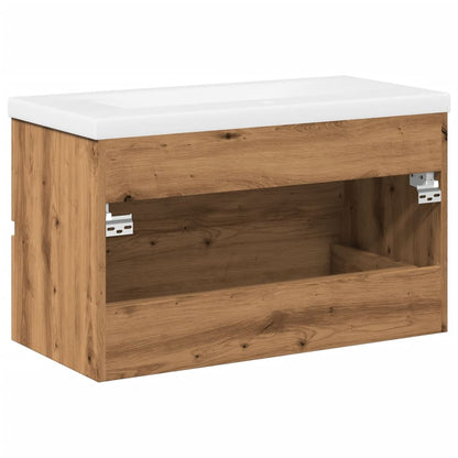 vidaXL Meuble sous-vasque avec lavabo chêne Artisan