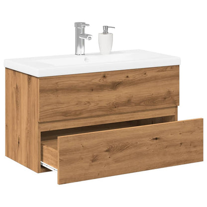 vidaXL Meuble sous-vasque avec lavabo chêne Artisan