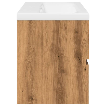 vidaXL Waschbeckenunterschrank mit Einbaubecken Artisan-Eiche