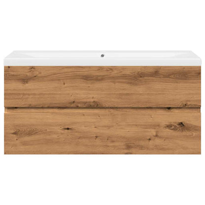 vidaXL Waschbeckenunterschrank mit Einbaubecken Artisan-Eiche