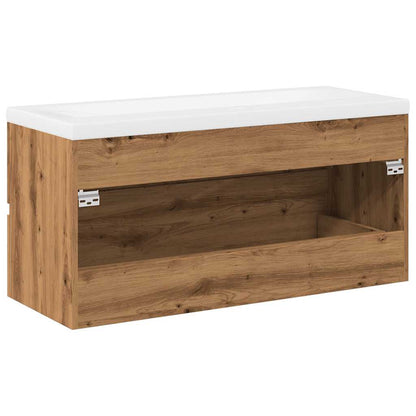 vidaXL Waschbeckenunterschrank mit Einbaubecken Artisan-Eiche