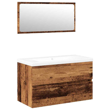 vidaXL Ensemble de meubles de salle de bain Aspect bois recyclé Bois d'ingénierie