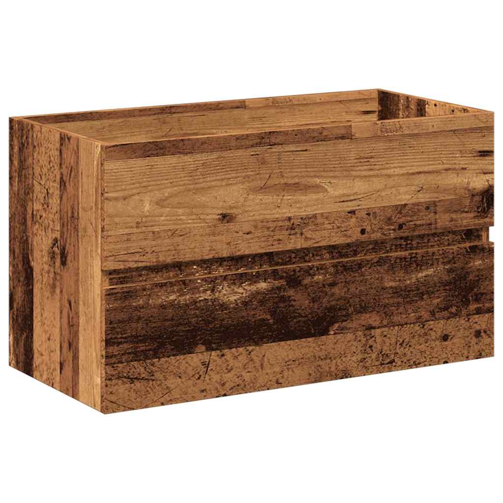 vidaXL Ensemble de meubles de salle de bain Aspect bois recyclé Bois d'ingénierie
