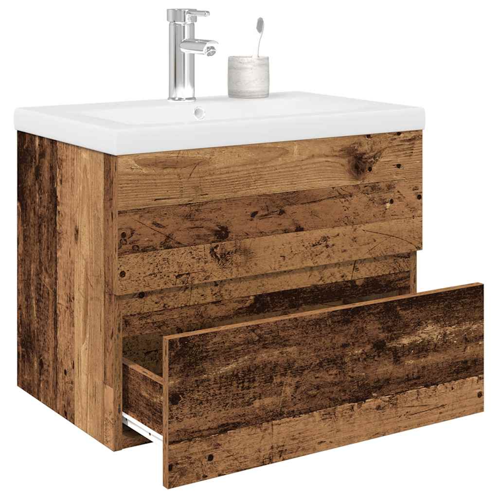 vidaXL Waschbeckenunterschrank mit Einbaubecken und Wasserhahn