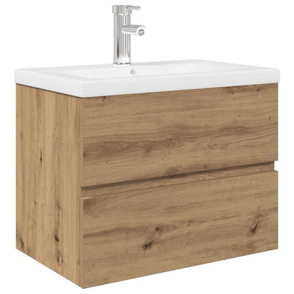 vidaXL Waschbeckenunterschrank mit Einbaubecken und Wasserhahn