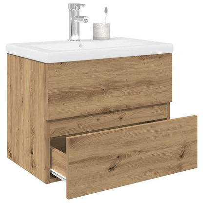 vidaXL Waschbeckenunterschrank mit Einbaubecken und Wasserhahn
