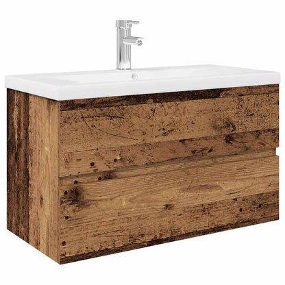 vidaXL Waschbeckenunterschrank mit Einbaubecken und Wasserhahn