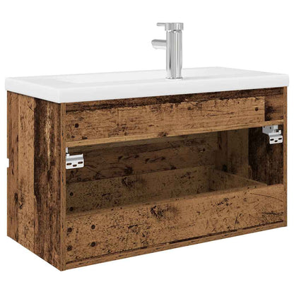 vidaXL Waschbeckenunterschrank mit Einbaubecken und Wasserhahn