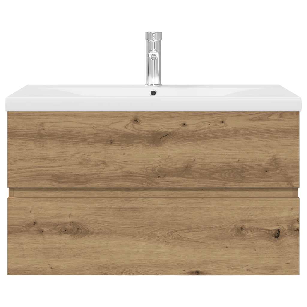 Meuble bas de lavabo vidaXL avec vasque et robinet intégrés
