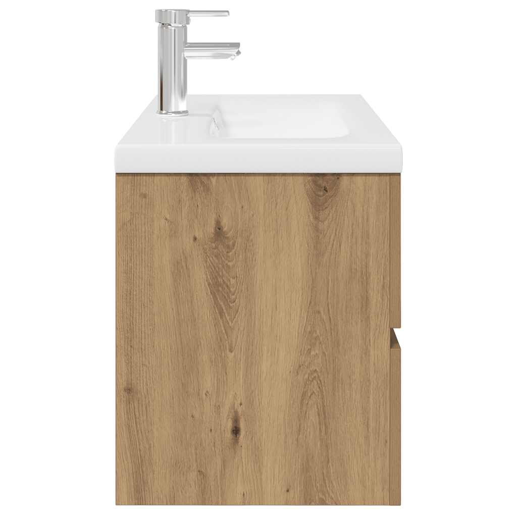 Meuble bas de lavabo vidaXL avec vasque et robinet intégrés