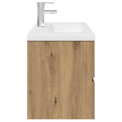 Meuble bas de lavabo vidaXL avec vasque et robinet intégrés