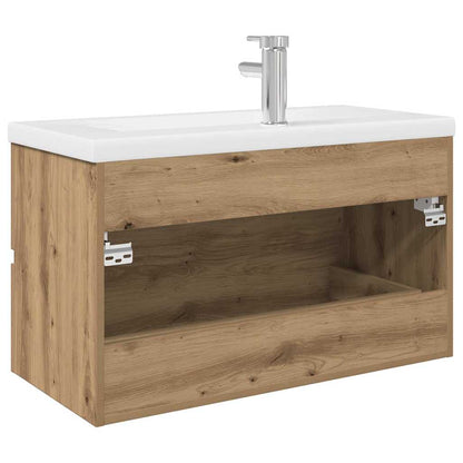 Meuble bas de lavabo vidaXL avec vasque et robinet intégrés