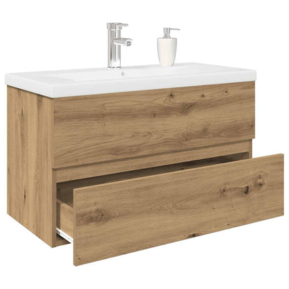 Meuble bas de lavabo vidaXL avec vasque et robinet intégrés