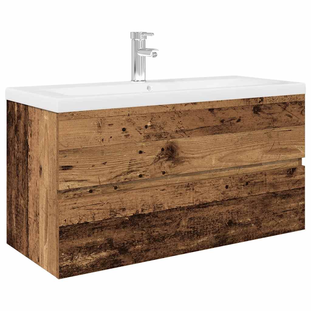 vidaXL Waschbeckenunterschrank mit Einbaubecken und Wasserhahn