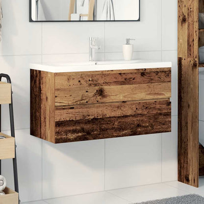 vidaXL Waschbeckenunterschrank mit Einbaubecken und Wasserhahn