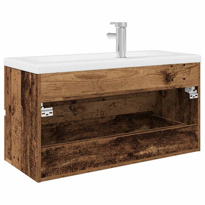 vidaXL Waschbeckenunterschrank mit Einbaubecken und Wasserhahn