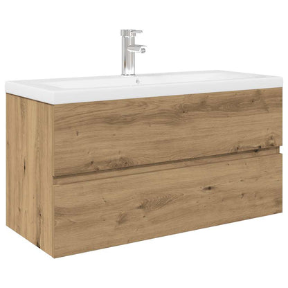 vidaXL Meuble sous-vasque avec lavabo intégré et robinet