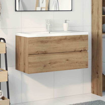 vidaXL Meuble sous-vasque avec lavabo intégré et robinet