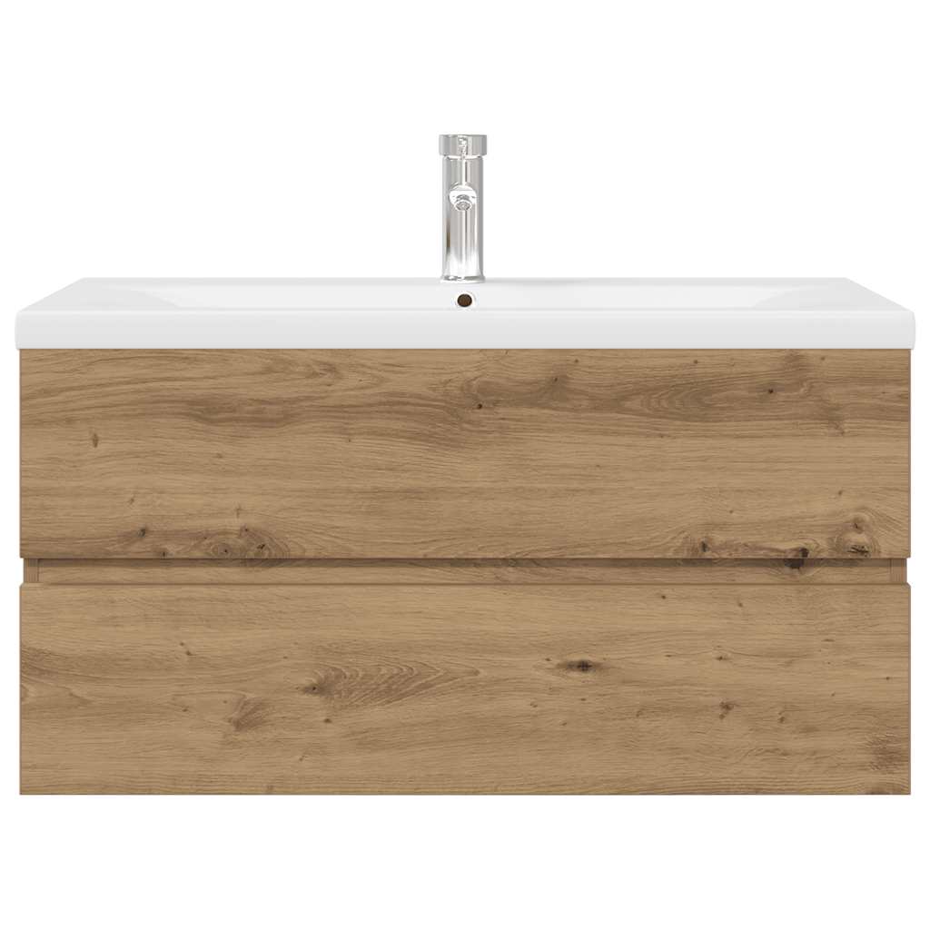 vidaXL Meuble sous-vasque avec lavabo intégré et robinet