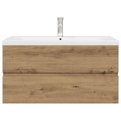 vidaXL Meuble sous-vasque avec lavabo intégré et robinet
