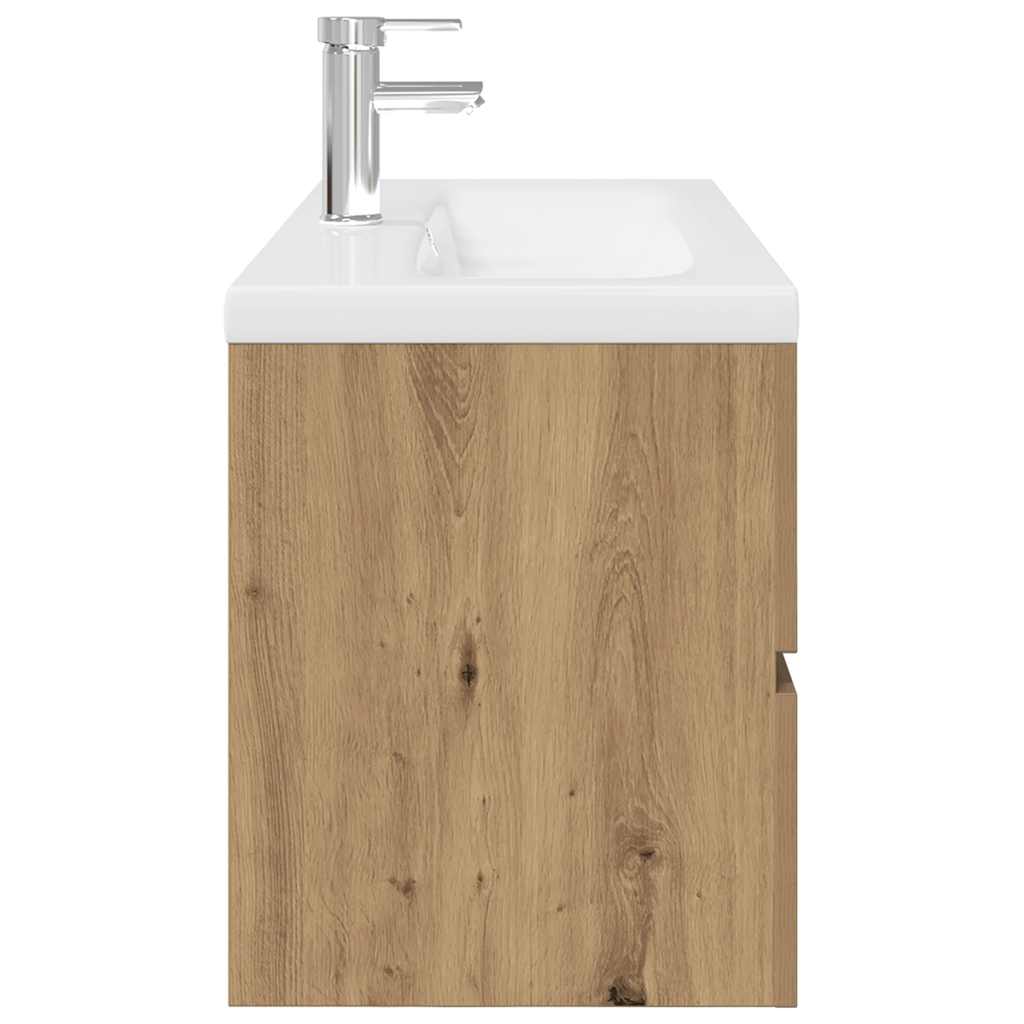 vidaXL Meuble sous-vasque avec lavabo intégré et robinet