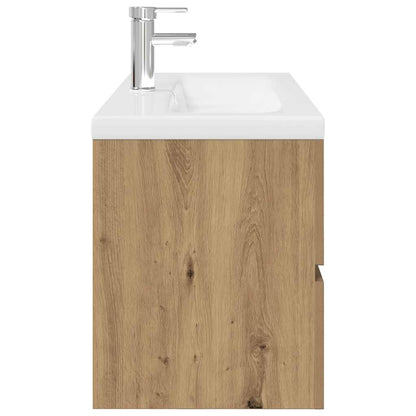 vidaXL Meuble sous-vasque avec lavabo intégré et robinet