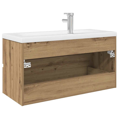 vidaXL Meuble sous-vasque avec lavabo intégré et robinet