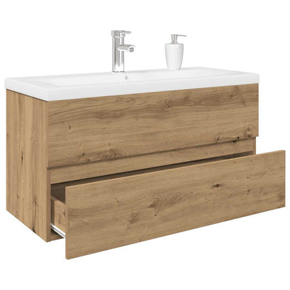 vidaXL Meuble sous-vasque avec lavabo intégré et robinet