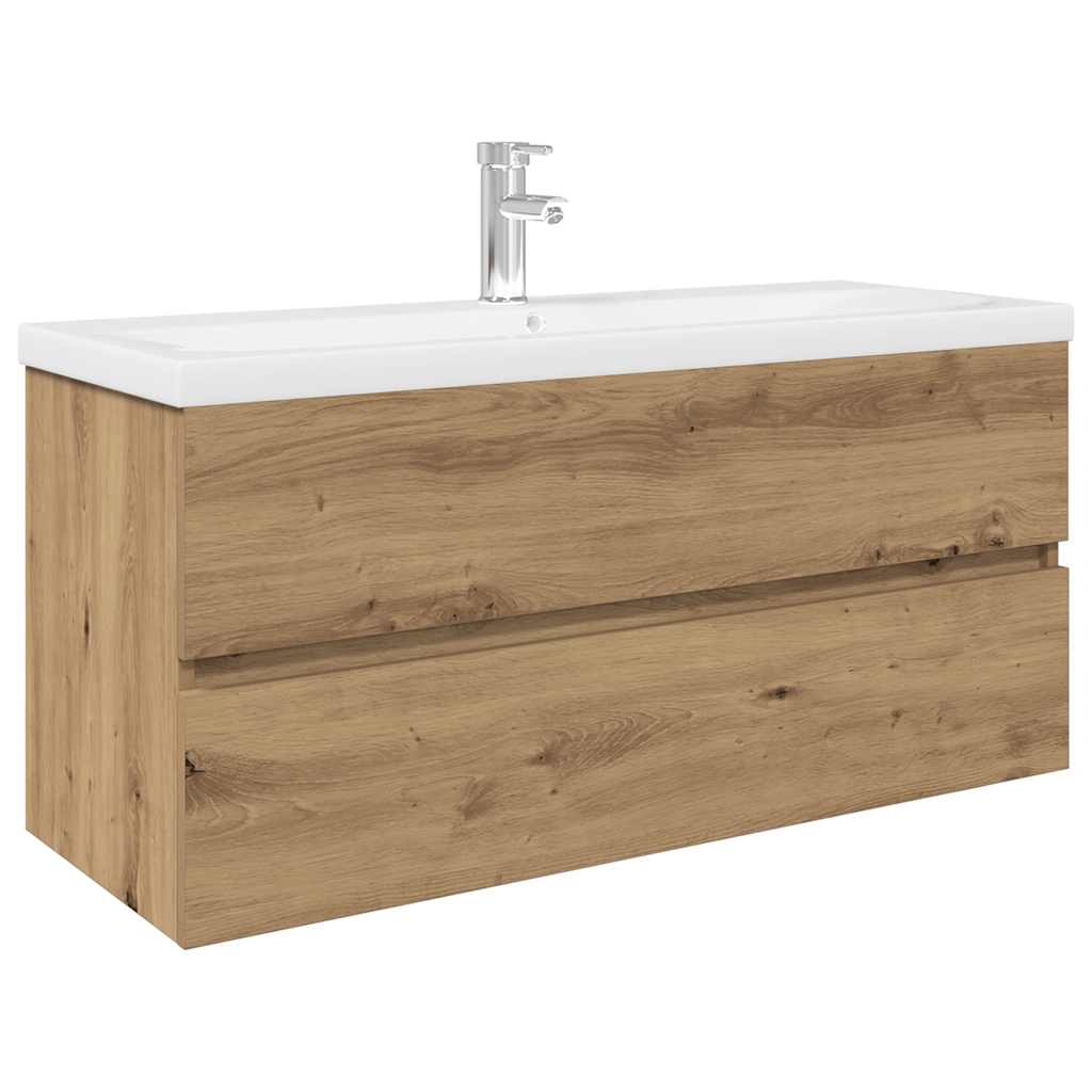 vidaXL Waschbeckenunterschrank mit Einbaubecken und Wasserhahn