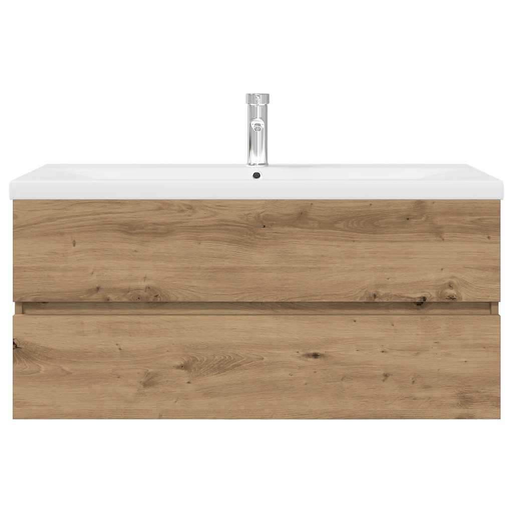 vidaXL Waschbeckenunterschrank mit Einbaubecken und Wasserhahn