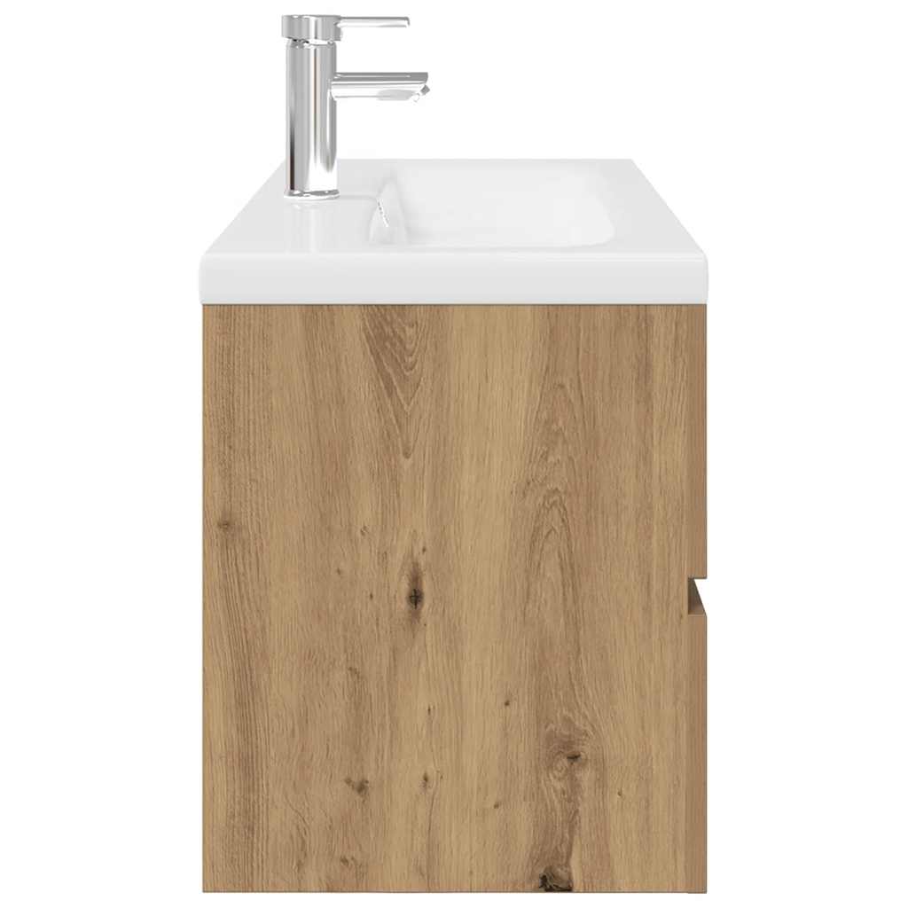 vidaXL Waschbeckenunterschrank mit Einbaubecken und Wasserhahn