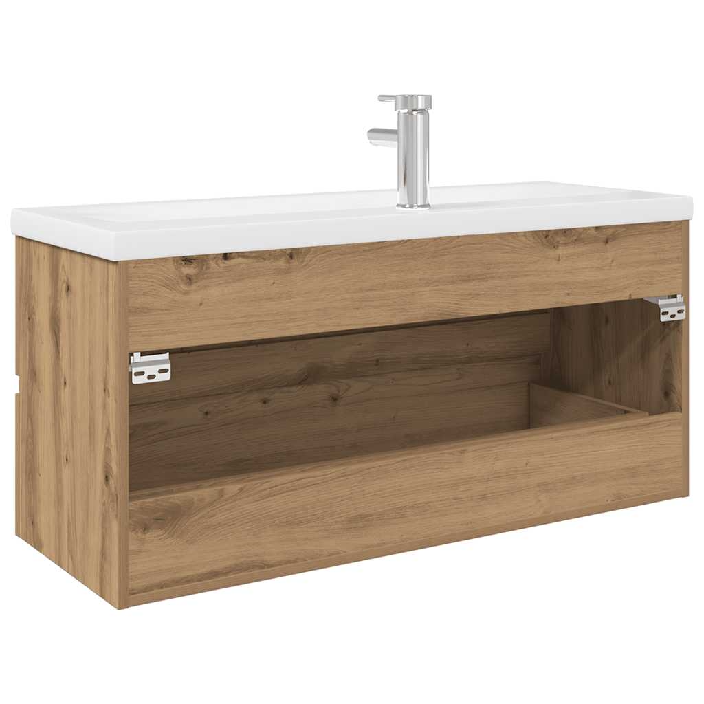 vidaXL Waschbeckenunterschrank mit Einbaubecken und Wasserhahn