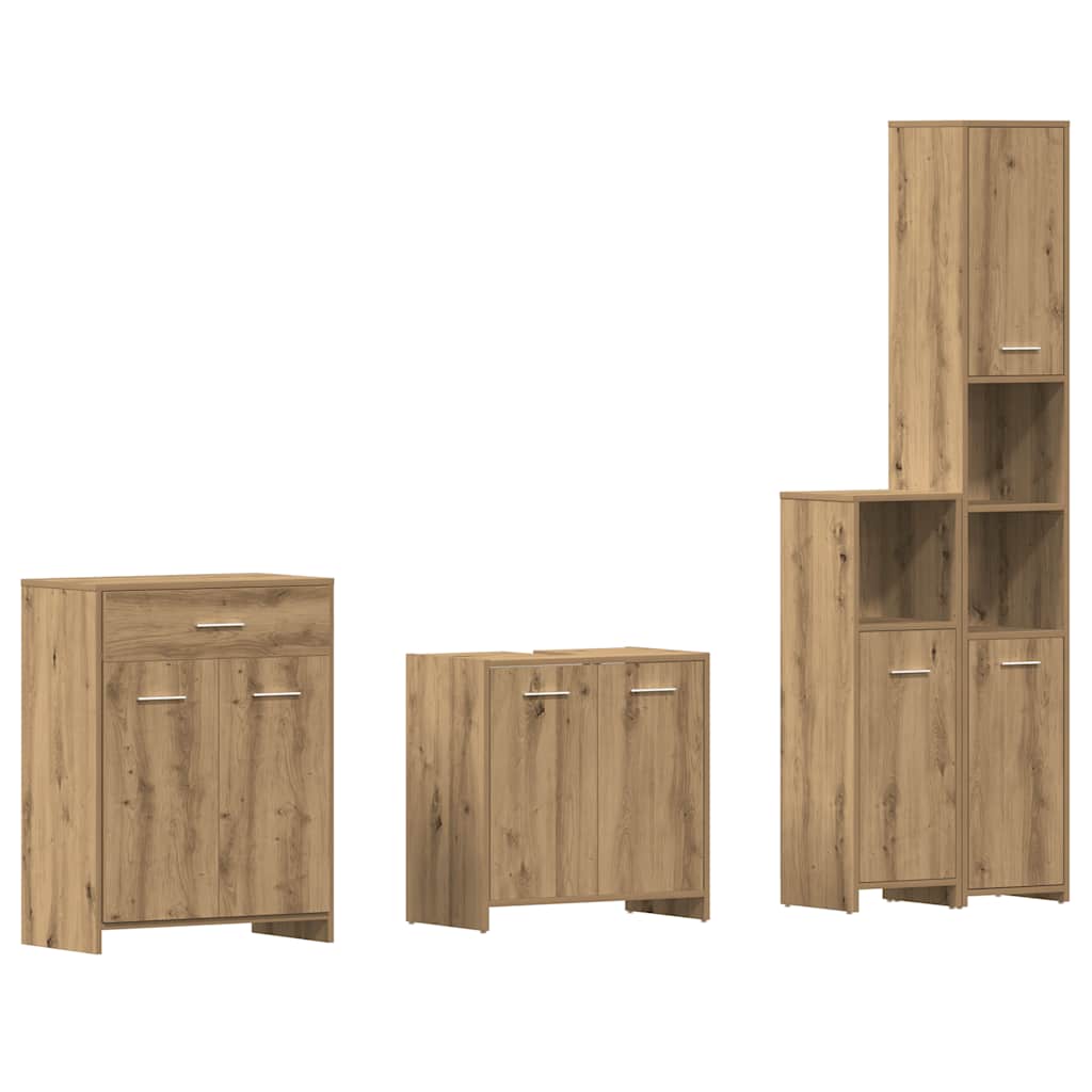 vidaXL 4-tlg. Badmöbel-Set Artisan-Eiche Holzwerkstoff