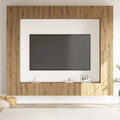 vidaXL 8-tlg. TV-Schrank-Set Wandmontage Artisan-Eiche Holzwerkstoff