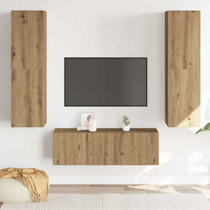 vidaXL TV-Wandschränke 3 Stk. Artisan-Eiche Holzwerkstoff