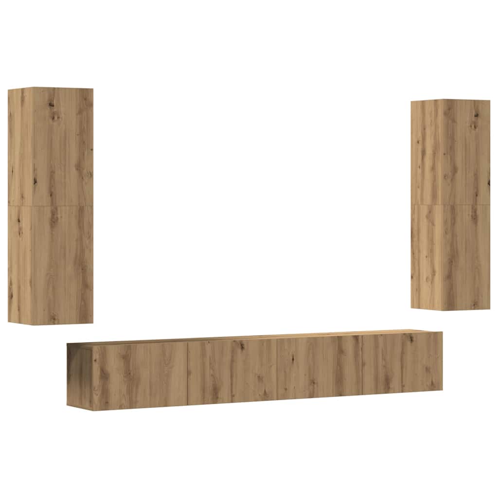 vidaXL TV-Wandschränke 4 Stk. Artisan-Eiche Holzwerkstoff