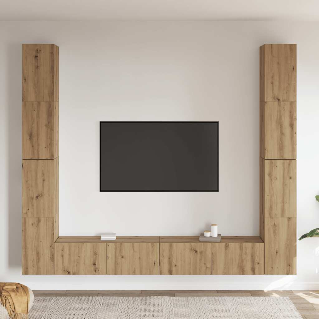 vidaXL TV-Wandschränke 6 Stk. Artisan-Eiche Holzwerkstoff
