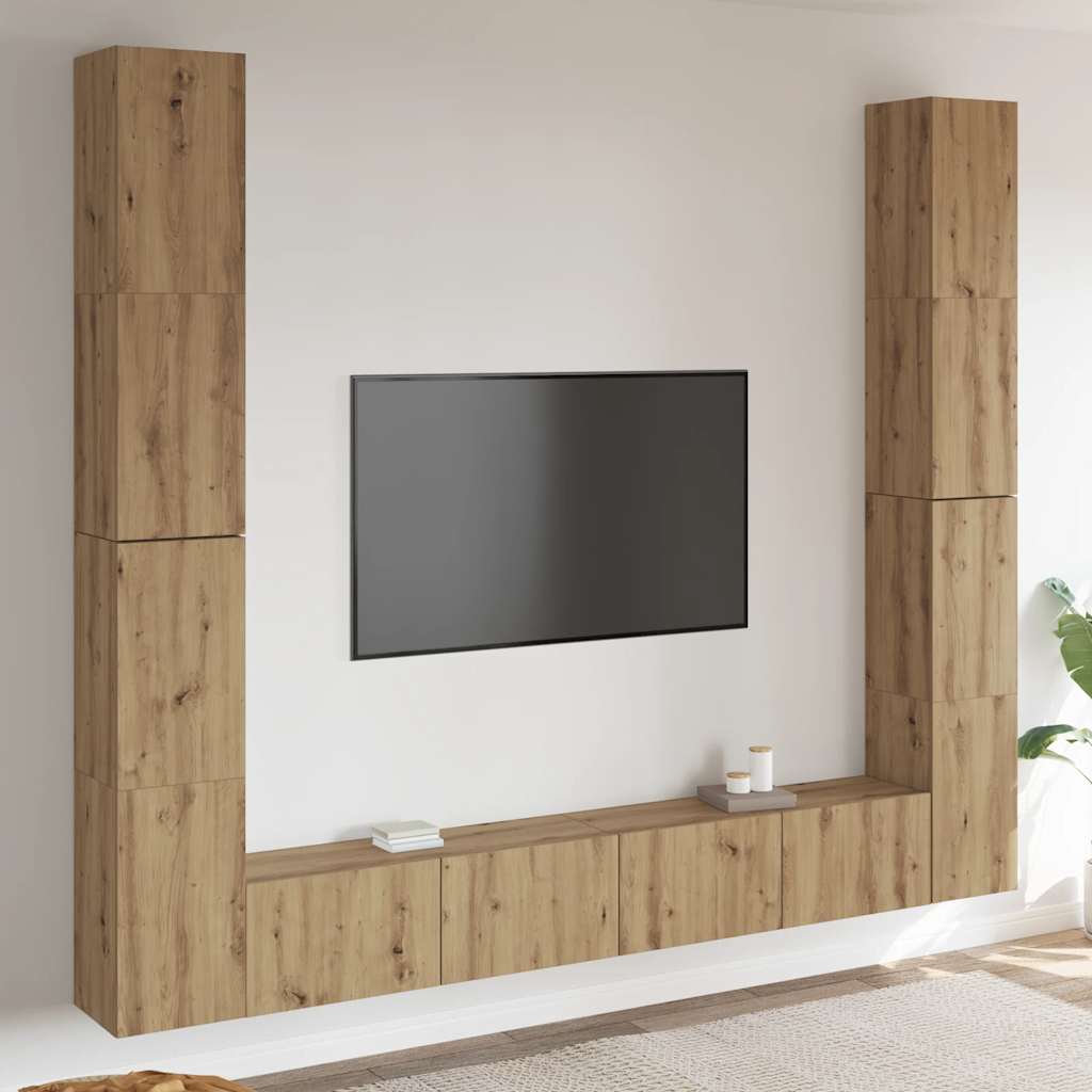 vidaXL TV-Wandschränke 6 Stk. Artisan-Eiche Holzwerkstoff