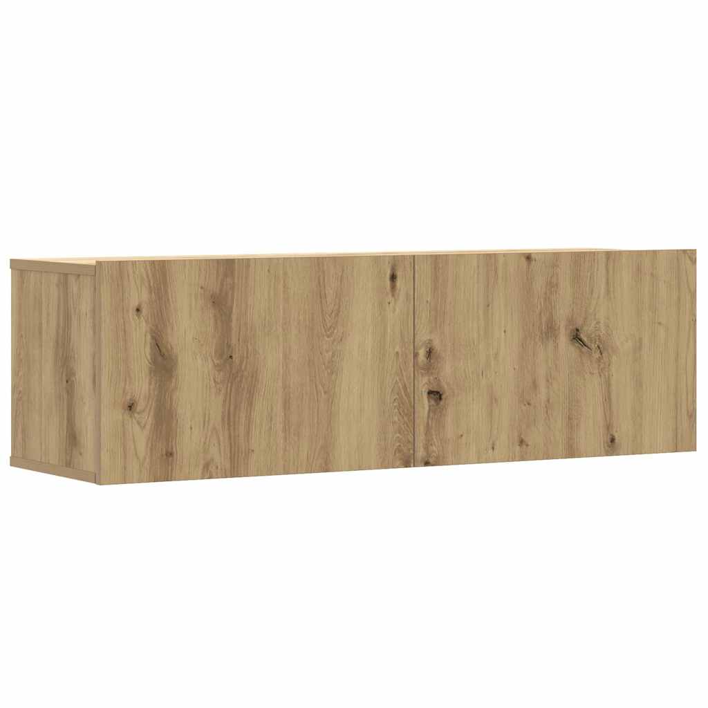 vidaXL 8-tlg. TV-Schrank-Set Wandmontage Artisan-Eiche Holzwerkstoff