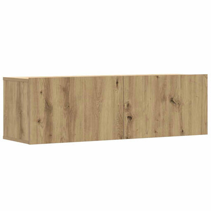 vidaXL 8-tlg. TV-Schrank-Set Wandmontage Artisan-Eiche Holzwerkstoff