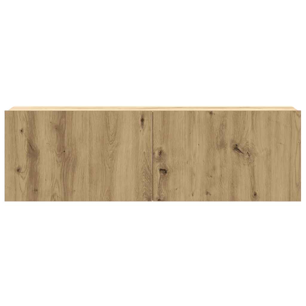 vidaXL 8-tlg. TV-Schrank-Set Wandmontage Artisan-Eiche Holzwerkstoff