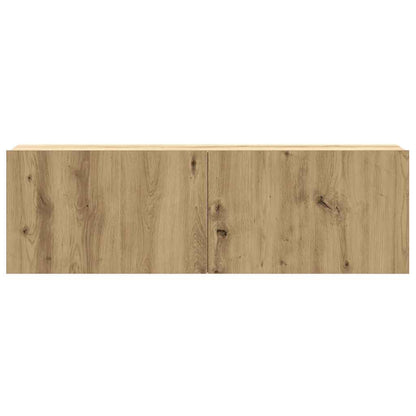 vidaXL 8-tlg. TV-Schrank-Set Wandmontage Artisan-Eiche Holzwerkstoff