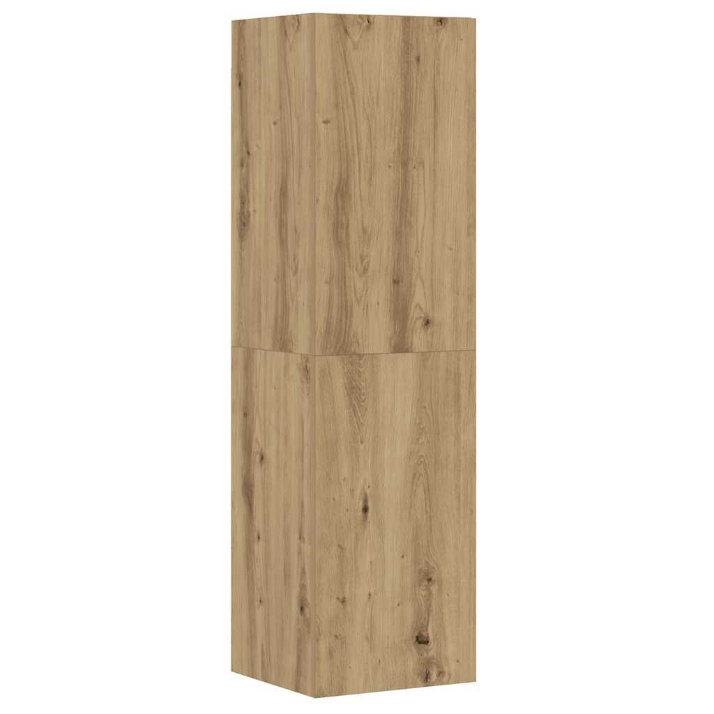 vidaXL 8-tlg. TV-Schrank-Set Wandmontage Artisan-Eiche Holzwerkstoff