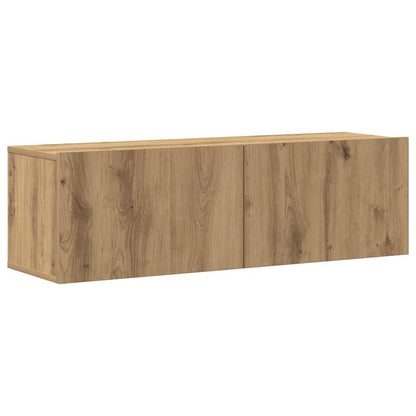vidaXL 4-tlg. TV-Schrank-Set Wandmontage Artisan-Eiche Holzwerkstoff